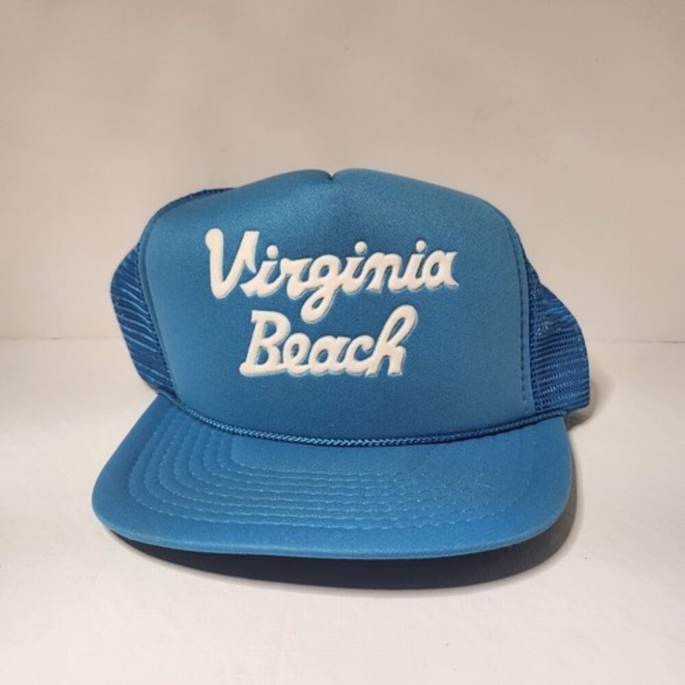 Virgina Beach Trucker Hat 1990s Y2K VTG Mohr's Teal